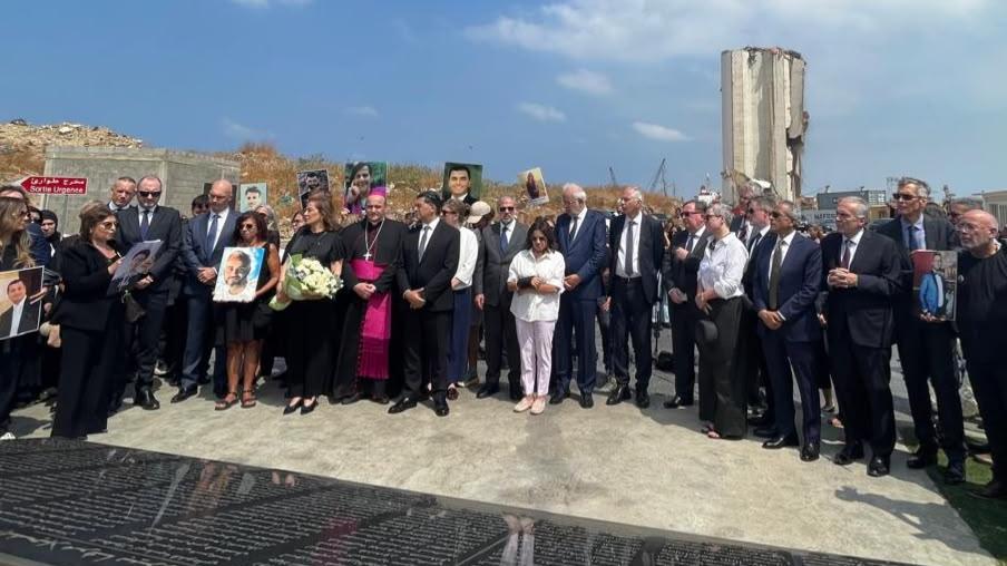 A minute of silence observed at the Port of Beirut A minute of silence observed at the Port of Beirut