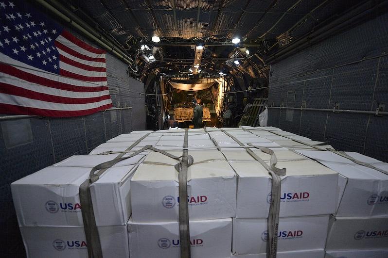 Picture of USAID shipping in cargo hold