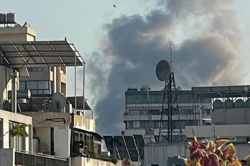 Smoke rises in Beirut, Lebanon.