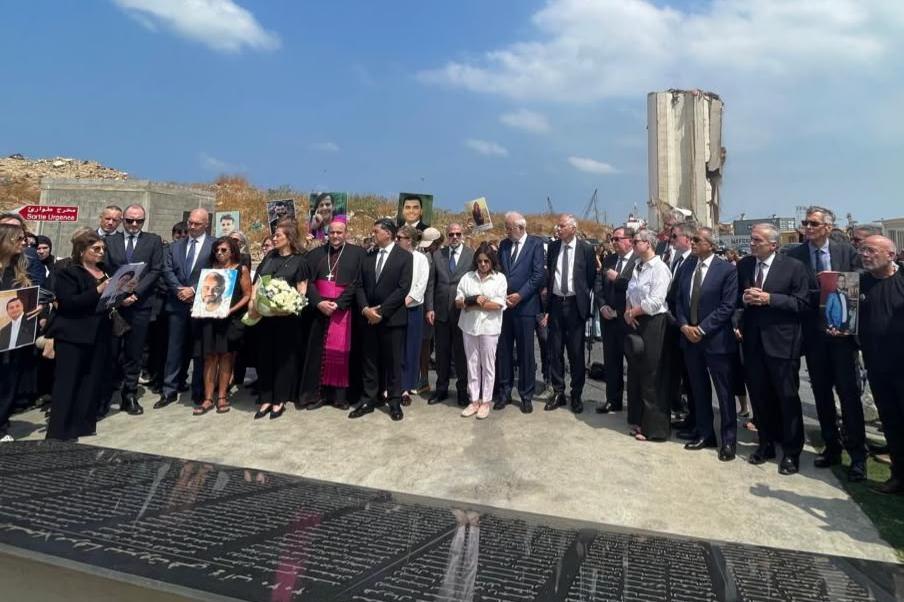 A minute of silence observed at the Port of Beirut A minute of silence observed at the Port of Beirut
