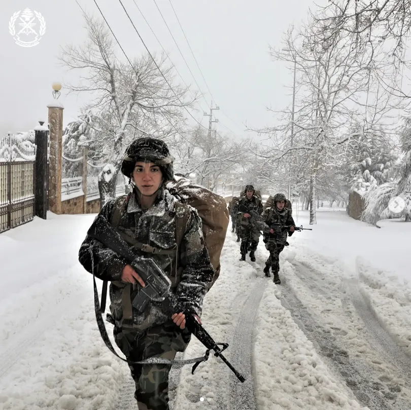 LAF female soldiers on patrol in Lebanon 