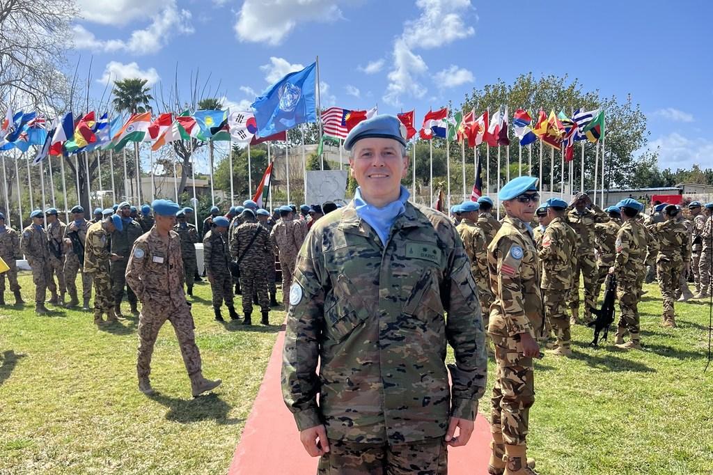 UNIFIL lieutenant Agustín García during the mission´s anniversary.