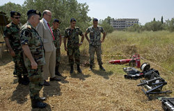 Lebanese Army demining team brief SCL Plumbly on mine clearance efforts (28 06 12) Photo Pasqual Gorriz